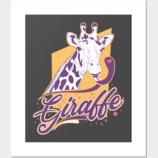 Summer animal giraffe Posters and Art